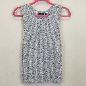 Theory Gray Chunky Knit Sleeveless Classic Tank Top Size Large